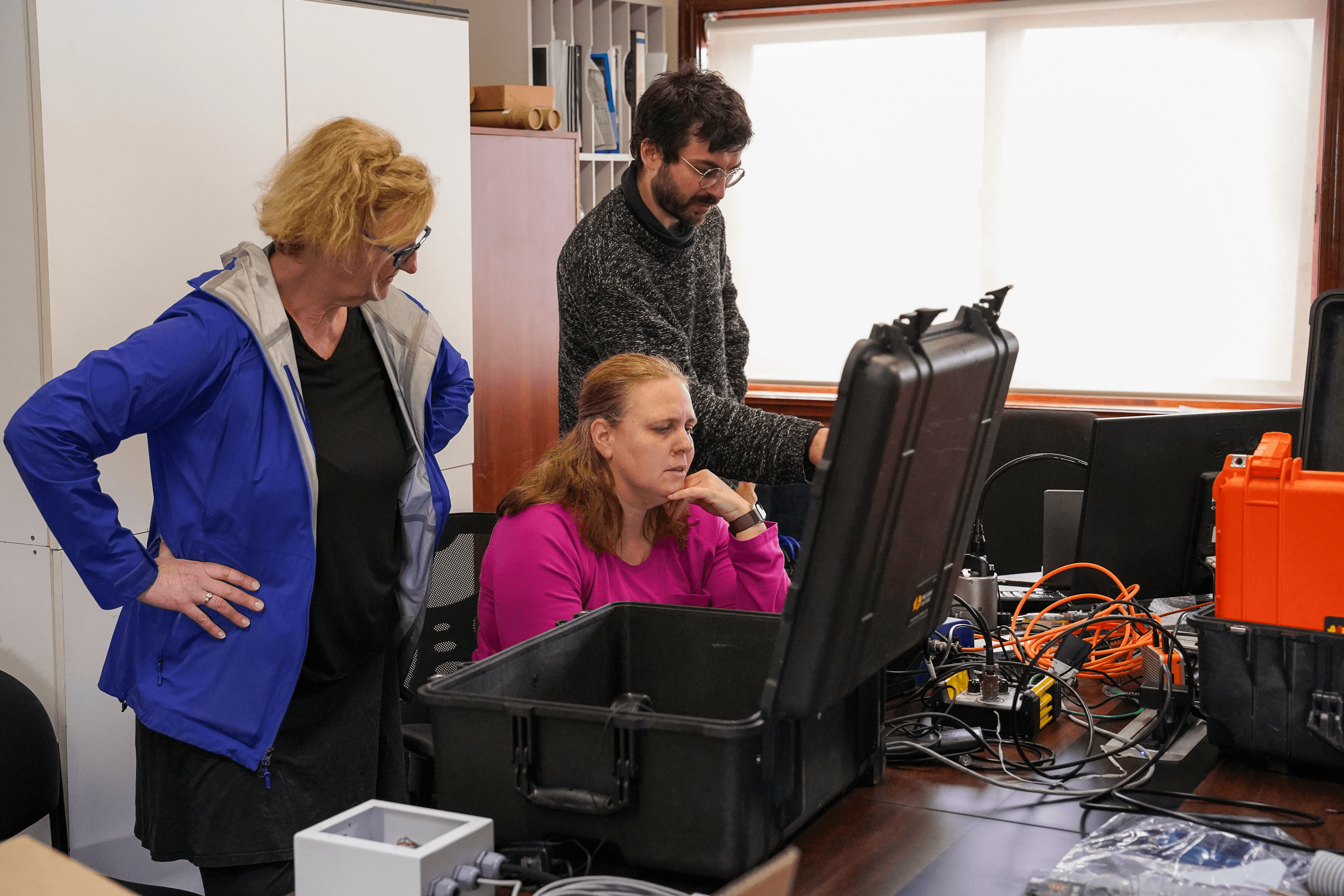 Preparing the equipment for Villarrica